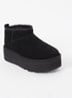 Classic Ultra Mini Platform enkellaarsje van suède - Zwart