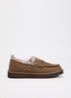 Ellis loafer van nubuck - Hazelnootbruin