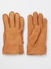 Handschoenen van leer met logo en touchscreen functie - Camel