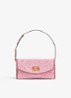DeVain Small schoudertas met jacquard dessin en leren details - Roze