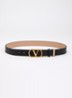 Reversible riem van kalfsleer - Lichtroze