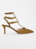 Rockstud pump van suède met studs - Khaki