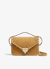 Small crossbodytas van lamssuède - Camel