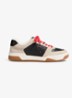 Sneaker van leer met suède details - Zwart