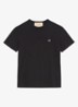 T-shirt met logoborduring - Zwart