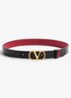 VLogo Signature reversible riem van kalfsleer - Rood