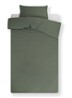 Washed Cotton katoenen dekbedovertrekset - inclusief kussenslopen - Donkergroen