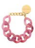 Flat Chain armband - Crystal pink marble