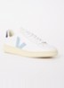 V-12 sneaker van leer met suède details - Lichtblauw