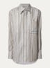 Blouse met streepprint en borstzak - Mosgroen