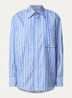 Blouse met streepprint en borstzak - Blauw