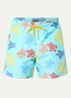 Moorea zwemshorts met print en steekzakken - Aquablauw