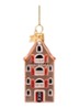 Amsterdams Kanaal Huis kersthanger 9 cm - Perzikroze