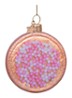 Beschuit met muisjes kersthanger 8.,5 cm - Roze