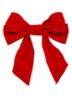 Velvet bow with clip set of 2 pink 20cm - Rood