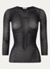 Daisy Net top met opengewerkt dessin - Zwart