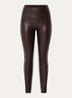 Edie Forming high waist skinny fit legging van imitatieleer - Chocoladebruin