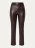 Edie high waist slim fit broek van imitatieleer - Aubergine