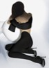 Maillot in scheerwolblend - Zwart