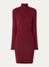 Merino ribgebreide mini trui-jurk in wolblend - Bordeauxrood
