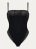 Romantic Net body met opengewerkt dessin - Zwart