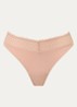 Romantic string met opengewerkt dessin - Zalmroze