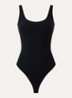 Slash stringbody met opengewerkt dessin - Zwart