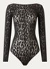 Stringbody met panterprint - Zwart
