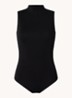 Viscose string body met col - Zwart