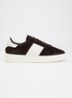 Classic Court sneaker van suède met details van kalfsleer - Donkerbruin