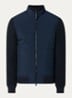 Cloud Hybrid ribgebreid vest met gewatteerd voorpand en donsvulling - Blauw