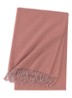 Club plaid van wol met franjes 130 x 170 cm - Oudroze