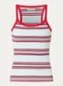 Albao ribgebreide tanktop met streepprint - Blauw