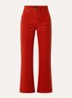 Evy high waist flared fit chino van corduroy met steekzakken - Oranjerood