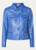 Liam jack van lamsleer met schoudervulling en paspelzakken - Blauw