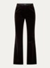 Prevy high waist flared fit pantalon van fluweel met steekzakken - Donkerbruin