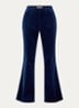 Prevy mid waist flared fit pantalon van fluweel met steekzakken - Royalblauw