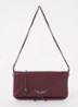Rock Grained clutch van leer met afneembare schouderriem - Aubergine