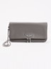 Rock Grained clutch van leer met afneembare schouderriem - Donkergrijs