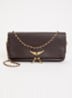 Rock Grained clutch van leer met afneembare schouderriem - Bruin