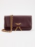 Rock Mini clutch van leer met afneembare schouderriem - Bordeauxrood