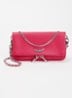 Rock Mini clutch van leer met afneembare schouderriem - Donkerroze