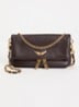 Rock Nano clutch van leer met afneembare schouderriem - Bruin