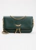Rock Nano clutch van leer met afneembare schouderriem - Groen