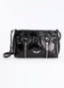Sunny Mood crossbodytas van leer met structuur - Zwart