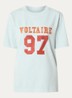 T-shirt met logoprint en strass - Lichtblauw