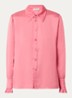 Thely blouse van satijn met ruches - Koraalroze