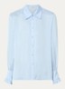 Thely blouse van satijn met ruches - Blauwgrijs