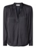 Tink blouse van satijn met V-hals - Zwart