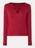 Tuni longsleeve met V-hals en sierknopen - Rood